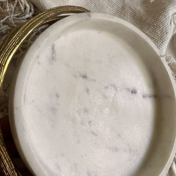 Michael Aram Black Iris Trinket Tray Brass Marble NEW - Picture 7 of 11